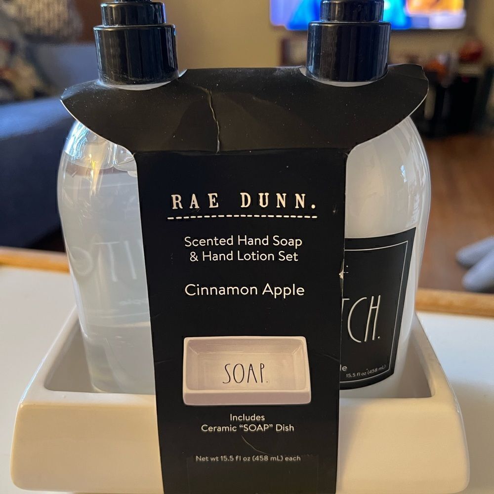 Rae Dunn Hand Soap & Lotuon SetβCinnamon AppleβScented